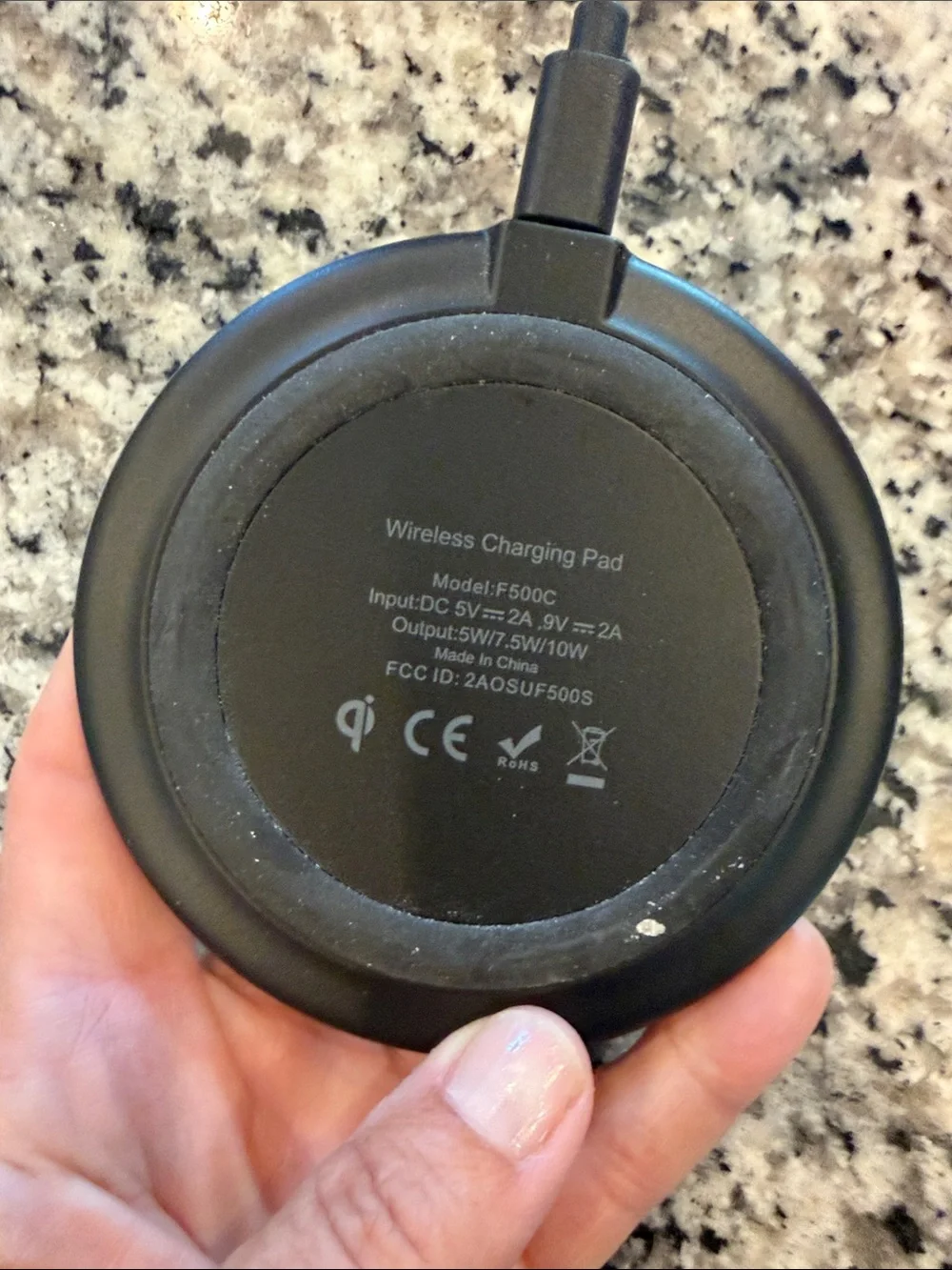 Black Wireless Charging Pad - USB Powered
